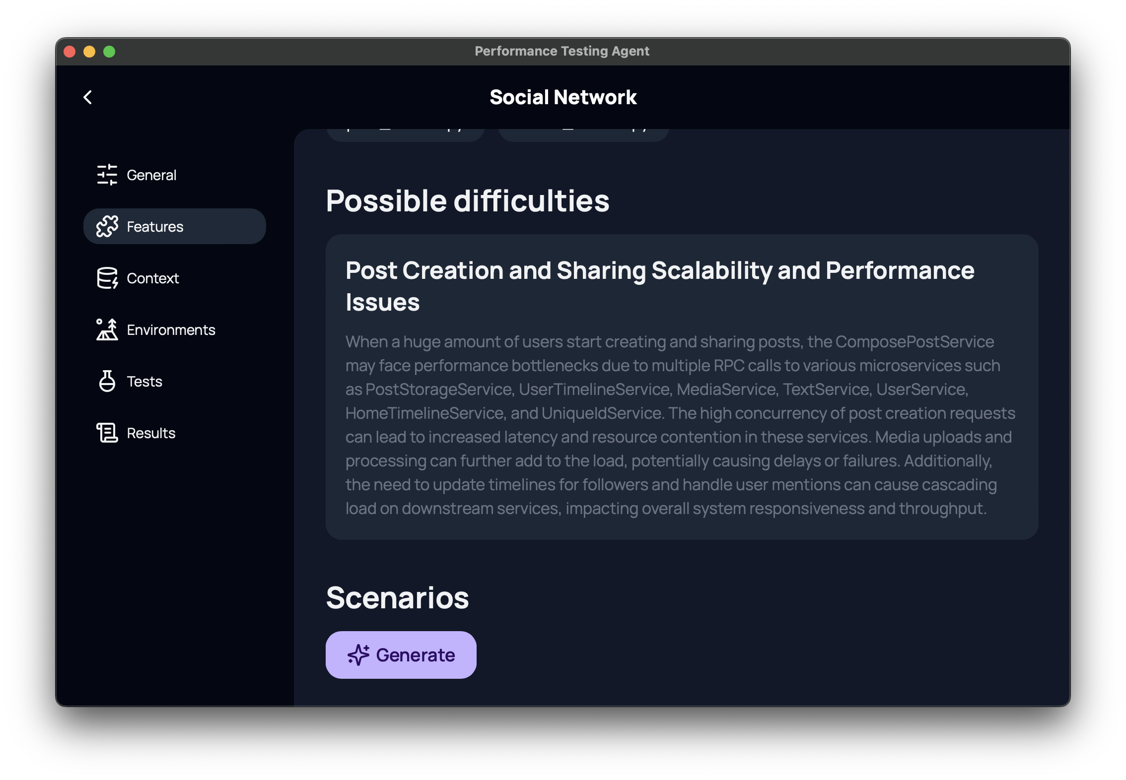 Performance Testing Agent - Difficulties Detection